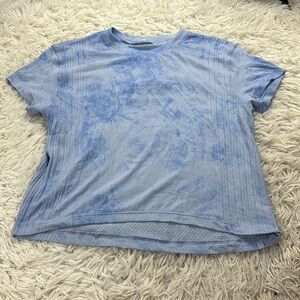 Lululemon Train to Be Short Sleeve *Wash Blue Linen / Chalk Wash Water Drop